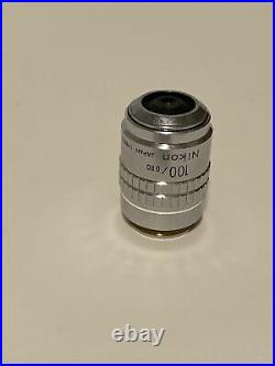 10788 Nikon 100x Microscope Objective Lens M Plan 100 / 0.80 Elwd 210/0