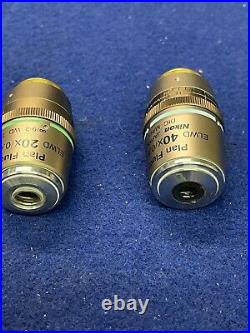 2 Pcs Nikon Plan Fluor ELWD (40x /. 60 20X/0.45) DIC M/N1 Microscope Objectives