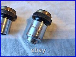 5 x Nikon Microscope Objectives With Original Plastic Cases-Nikon Plan-DLL-Etc