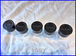5 x Nikon Microscope Objectives With Original Plastic Cases-Nikon Plan-DLL-Etc