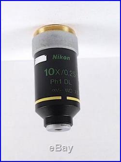 NIKON 10x Ph1 DL Phase Contrast M25 Infinity CFI Eclipse Microscope Objective