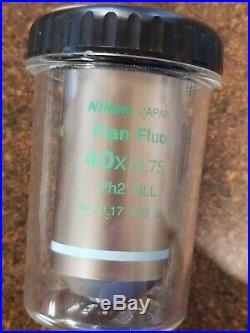 NIKON Plan Fluor 40x/0.75 Ph2 DLL Phase Contrast Eclipse Microscope Objective