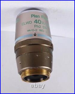 NIKON Plan Fluor ELWD 40x Ph2 DM Phase Contrast Eclipse Microscope Objective
