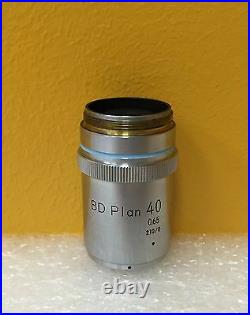 Nikon BD Plan 40 0.65 Aperture, 210/0, 40X, Microscope Objective. Tested
