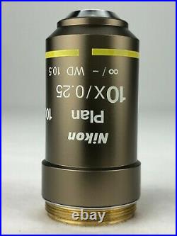 Nikon CFI Plan 10x 0.25NA /- WD 10.5 Infinity Microscope Objective 110% Refund