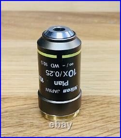 Nikon CFI Plan 10x/0.25 Microscope Objective Eclipse 50 55i E200 E400 E600 Ci