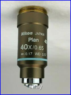 Nikon CFI Plan 40x / 0.65 Infinity Microscope Objective M25 Threads 110% Refund