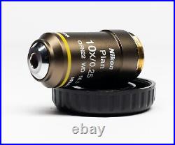Nikon CFI Plan Achromat Microscope Objective 10X MRL00102 with coupling ring
