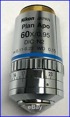 Nikon CFI Plan Apo 60x/0.95 DIC N2 /0.11-0.23 WD 0.15 Microscope Objective 103%