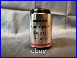 Nikon CFI Plan Apochromat 4X/0.20? /- Macro Microscope Objective