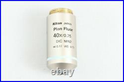 Nikon CFI Plan Fluor 40x 0.75 DIC M/N2 inf/0.17 WD 0.72 Microscope Lens 3609