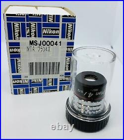 Nikon CFN Plan 4X/0.20 Microscope Objective 160mm NEW