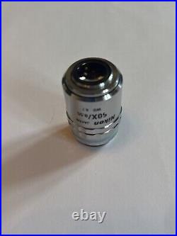 Nikon CF Plan 50x 0.55 NA WD 8.7 EPI ELWD Microscope Objective Lens