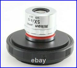 Nikon CF Plan 5X/0.13 / 0 EPI Microscope Objective WD 22.5mm & body adapter
