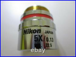 Nikon CF Plan EPI 5x / 0.13 /0 WD 22.5 Infinity Microscope Objective Lens