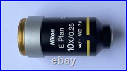 Nikon E Plan 10x / 0.25, infinity / -, WD 7.0, microscope objective