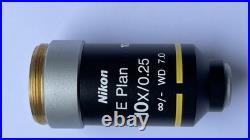 Nikon E Plan 10x / 0.25, infinity / -, WD 7.0, microscope objective