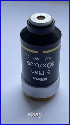 Nikon E Plan 10x / 0.25, infinity / -, WD 7.0, microscope objective