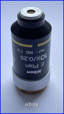 Nikon E Plan 10x / 0.25, infinity / -, WD 7.0, microscope objective