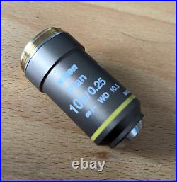 Nikon Eclipse Biological Microscope Objective Lens CFI Plan 10x/0.25 WD 10.5