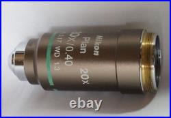 Nikon Eclipse Biological Microscope Objective Lens CFI Plan 20x/0.40 Japan