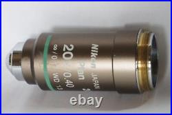 Nikon Eclipse Biological Microscope Objective Lens CFI Plan 20x/0.40 Japan