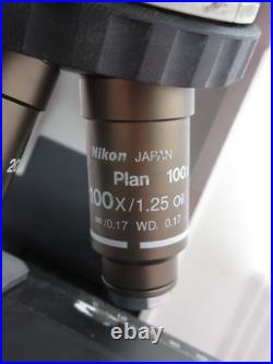 Nikon Eclipse E400 Bilogical Microscope 1x Plan 20x/0.40 Oil 1x 100x/1.25 Oil