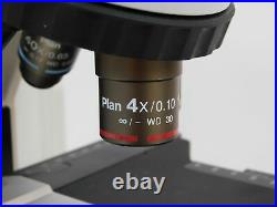 Nikon Eclipse E400 Microscope with 4X 10X 40X 100X Plan Objectives (great shape)