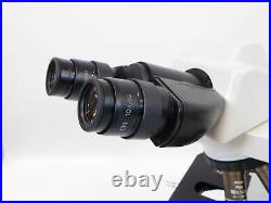 Nikon Eclipse E400 Microscope with 4X 10X 40X 100X Plan Objectives (great shape)