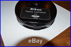 Nikon Eclipse E400 microscope 4 Plan Obj. With Ergonomic Head and Phase Contrast