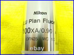 Nikon LU Plan Fluor 100x Microscope Objective 100XA/0.90 A OFN25 MUE10901 EPI