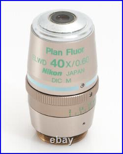 Nikon Microscope Lens Plan Fluorine Elwd 40x/0.60 Ph2 Dm. Dic M
