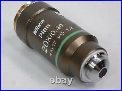 Nikon Microscope Objective Plan 20x/0.40 /0.17 WD 1.2 Hoffman Modulation 20x