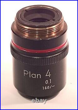 Nikon Microscope Objective Plan 4x/0.10 160/- in Excellent Condition