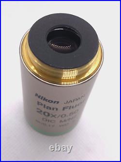 Nikon Microscope Objective Plan Fluor 20x/0.50 DIC M/N2 WD 2.1? /0.17 Eclipse