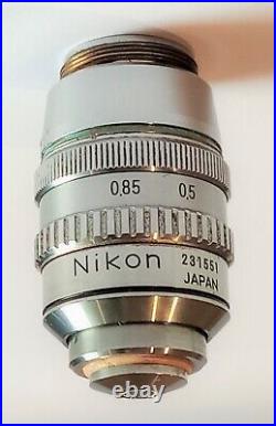 Nikon Microscope Oil Immersion Objective Plan 50x/0.85 Oil 160/- with iris