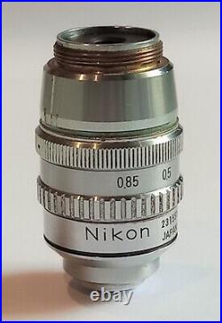 Nikon Microscope Oil Immersion Objective Plan 50x/0.85 Oil 160/- with iris