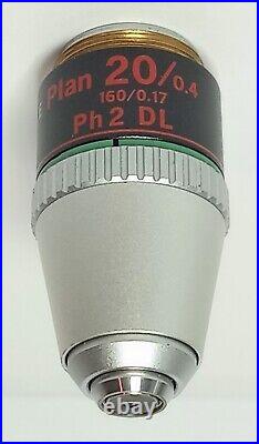 Nikon Microscope Phase Contrast Objective E Plan 20/0.4 Ph2 DL (Dark Low)