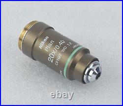 Nikon Microscope Plan 20x Objective Lens M25 CFI Infinity Eclipse for 50i, E400