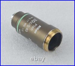 Nikon Microscope Plan 20x Objective Lens M25 CFI Infinity Eclipse for 50i, E400