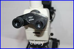 Nikon OPTIPHOT-100 Microscope & Objective CF Plan 5x, 10x, 20x, CFWN10x/20 Tested