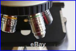 Nikon Optiphot 100 Microscope and objective CF Plan 2.5x, 5x, 10x, 20x, 50x