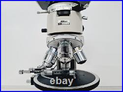 Nikon Optiphot-2 Microscope Lab with 4 x Objectives Japan M Plan, Fluor Lab