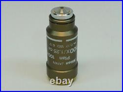 Nikon Plan 100X/1.25 /0.17 WD 0.17 Oil Microscope Objective