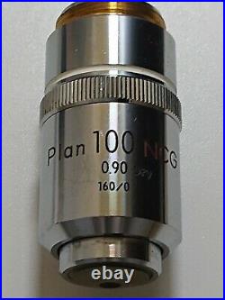 Nikon Plan 100x 0.90 160/0 Dry NCG Microscope Objective Lens no cover glass