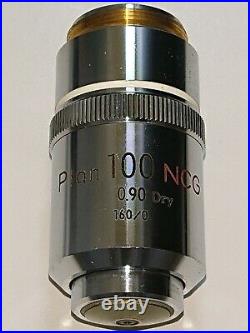 Nikon Plan 100x 0.90 160/0 Dry NCG Microscope Objective Lens no cover glass