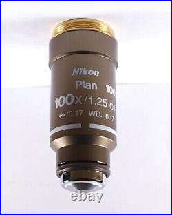 Nikon Plan 100x /1.25 Oil CFI M25 Eclipse Microscope Objective