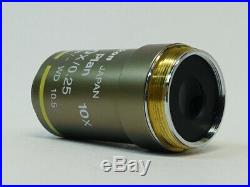 Nikon Plan 10X/0.25 /- WD 10.5 Microscope Objective Excellent Optics