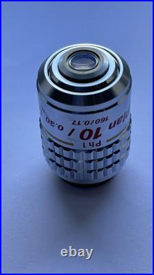 Nikon Plan 10x / 0.30, 160 / 0.17, DL. Ph1, phase contrast microscope objective