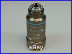 Nikon Plan 40X/0.65 /0.17 WD 0.56 Microscope Objective